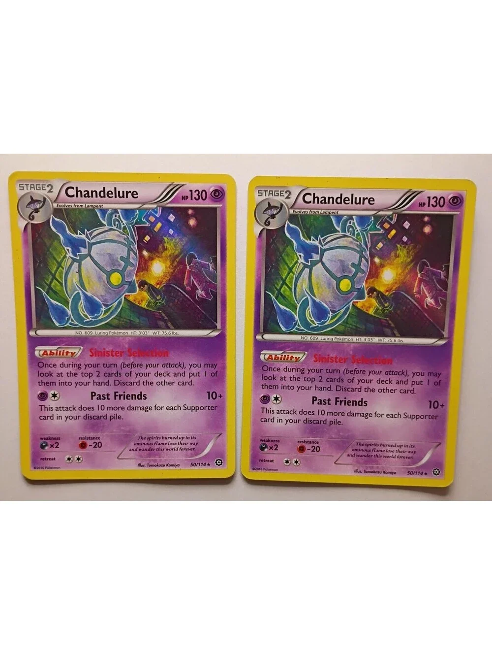 Pokemon TCG Chandelure reverse Holo 50/114 2016 (2)